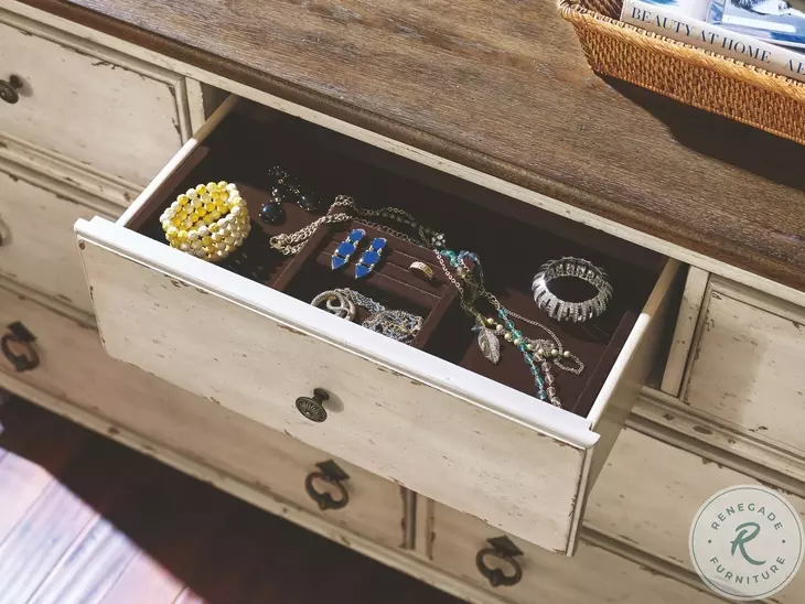 Westvale Fossil and Parchment Drawer Dresser