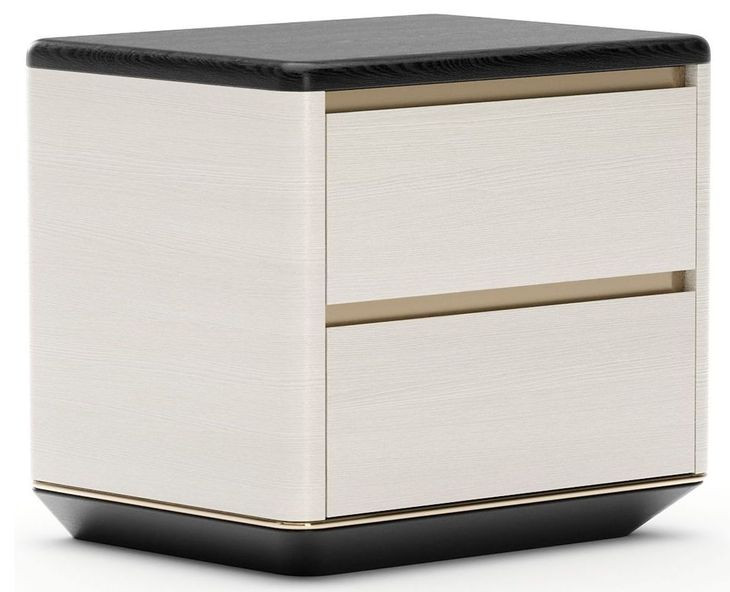 Madera Opal Ash and Walnut 2 Drawer Nightstand
