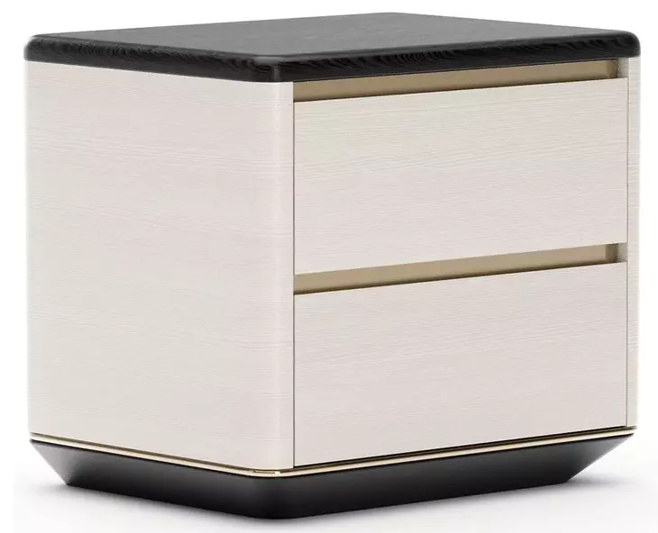 Madera Opal Ash and Walnut 2 Drawer Nightstand