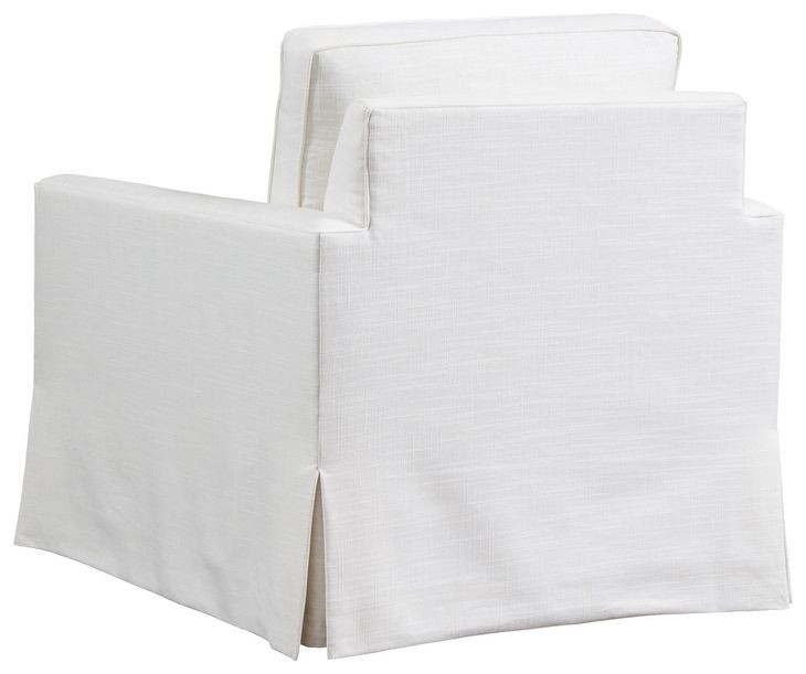 Beach Club White Upholstered Club Swivel Chair