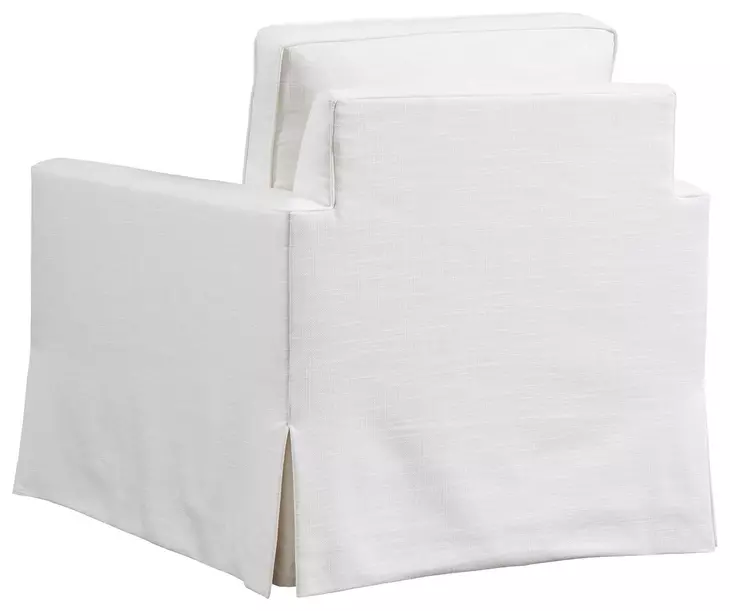 Beach Club White Upholstered Club Swivel Chair