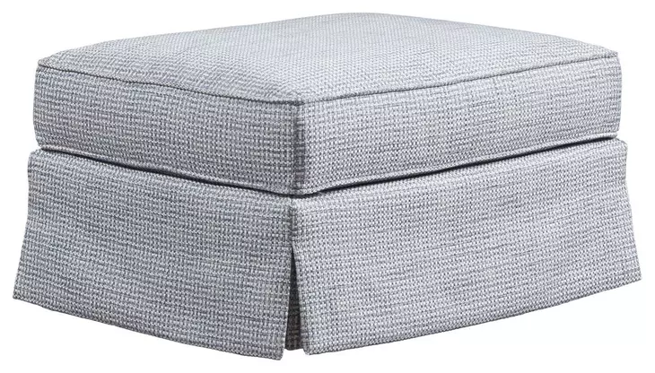 Beach Blue Upholstered Club Ottoman
