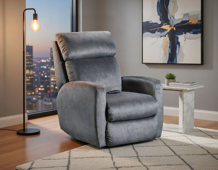 Primo Cyber Space Charcoal Power Headrest Rocker Recliner with SoCozi Massage