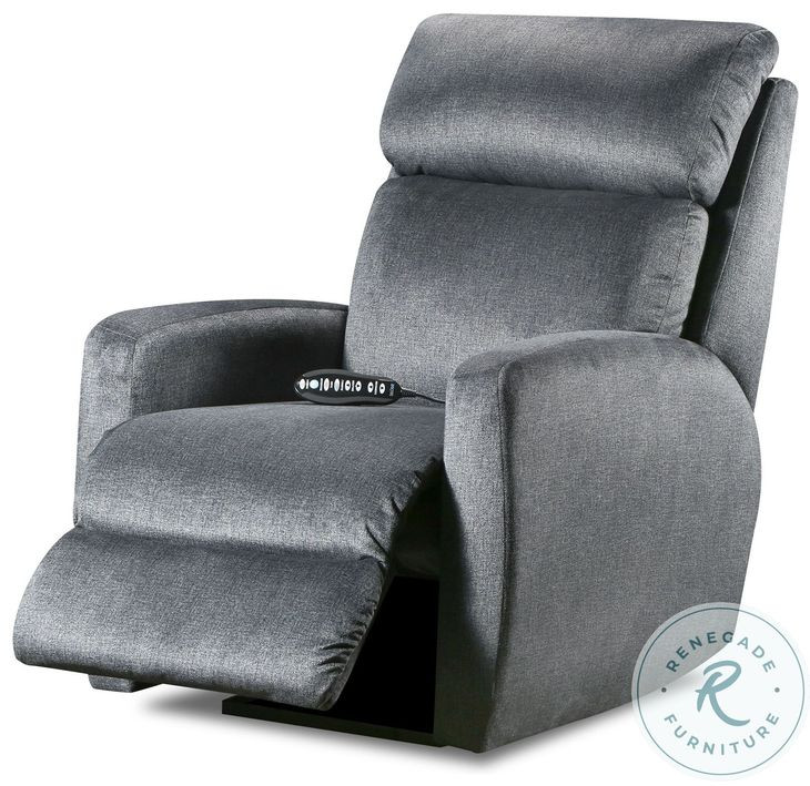 Primo Cyber Space Charcoal Power Headrest Rocker Recliner with SoCozi Massage