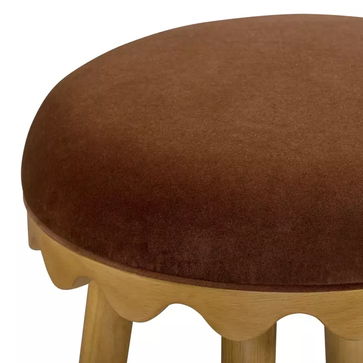Oodle Bronze Performance Vegan Mohair Upholstered Counter Height Stool
