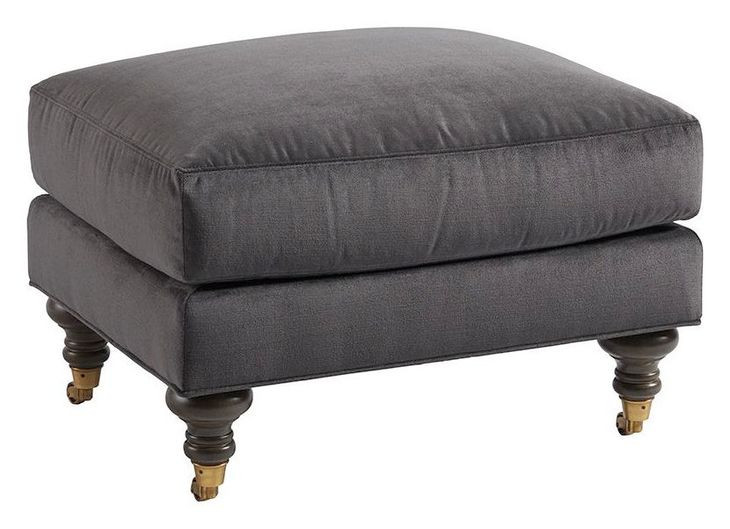 Oxford Black Upholstered Ottoman