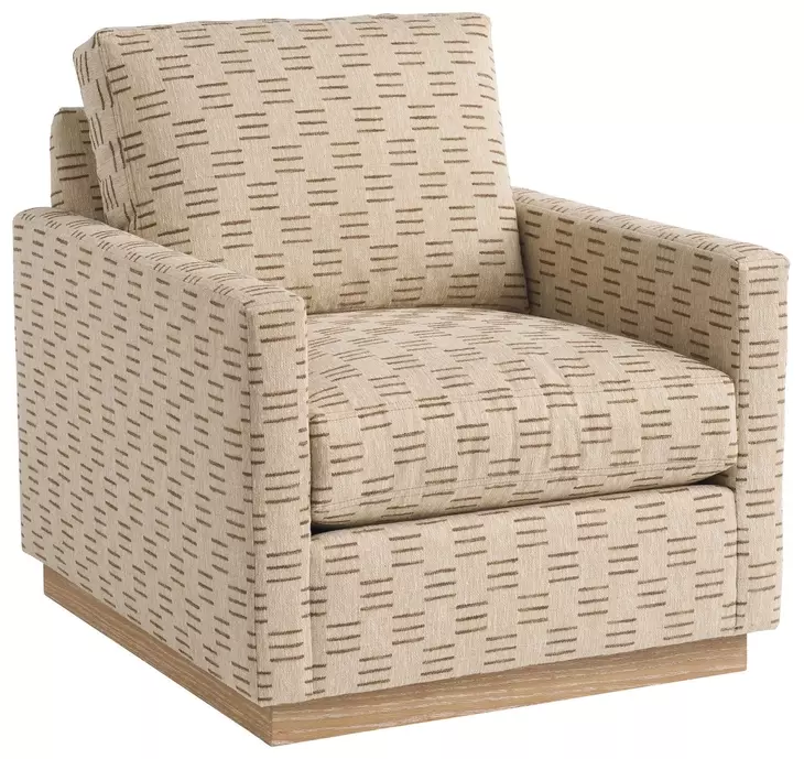 Meadow View Brown Upholstered Swivel Accent Chair by Barclay Butera
