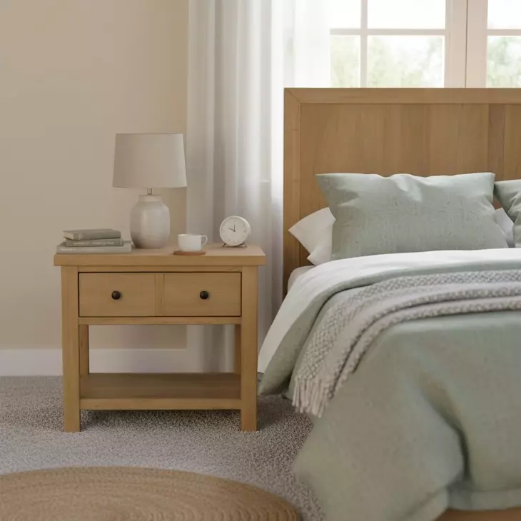 Emilia Natural 1 Drawer Nightstand