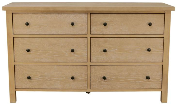 Emilia Natural 6 Drawer Dresser