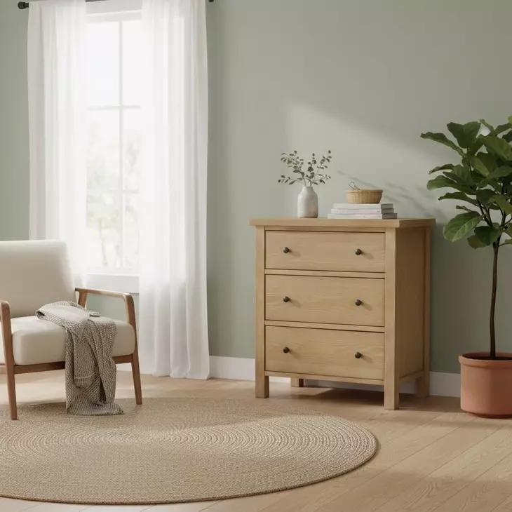 Emilia Natural 3 Drawer Small Chest