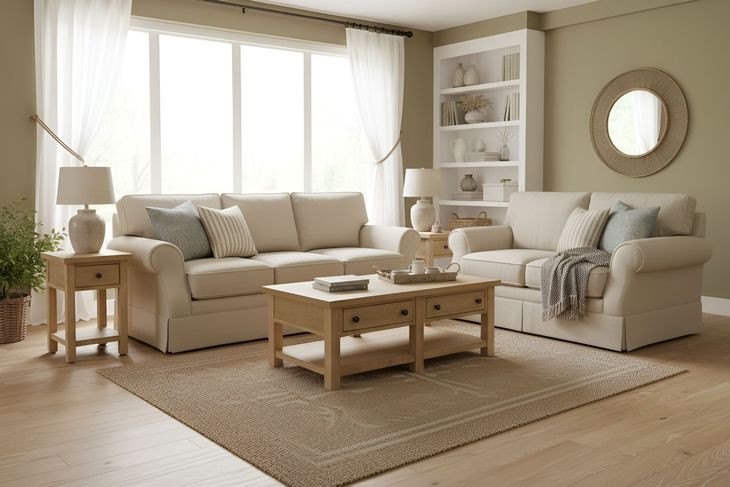 Emilia Natural Rectangular Occassional Table Set