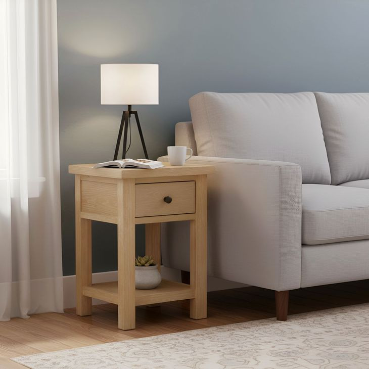 Emilia Natural Rectangular End Table