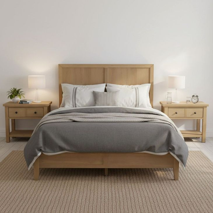 Emilia Natural King Platform Bed