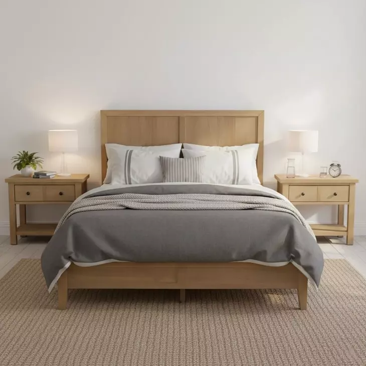 Emilia Natural King Platform Bed