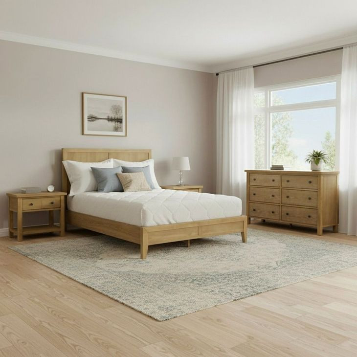 Emilia Natural Platform Bedroom Set