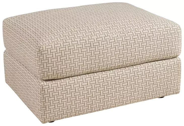 Millington Beige and Brown Upholstered Bumper Ottoman by Barclay Butera