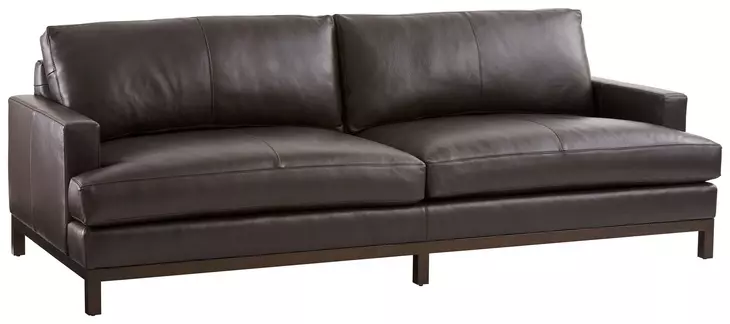 Horizon Chocolate Leather Upholstered 88" Sofa