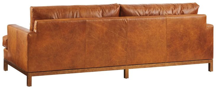 Horizon Caramel 88" Leather Upholstered Sofa