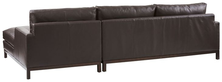 Horizon Dark Brown 110" Leather Upholstered LAF Sectional