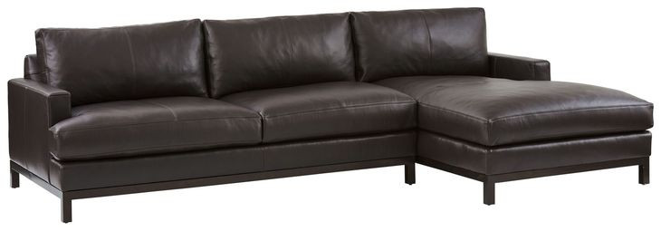 Horizon Dark Brown 110" Leather Upholstered LAF Sectional