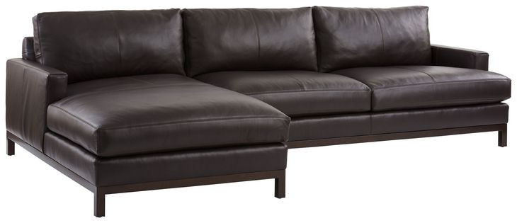 Horizon Dark Brown 110" Leather Upholstered RAF Sectional