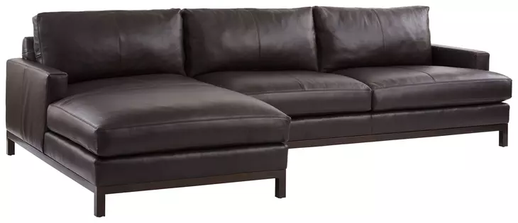 Horizon Dark Brown 110" Leather Upholstered RAF Sectional
