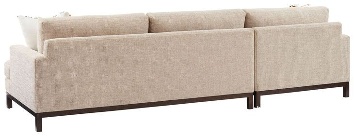Horizon Beige and Brown 110" Leather Upholstered RAF Sectional