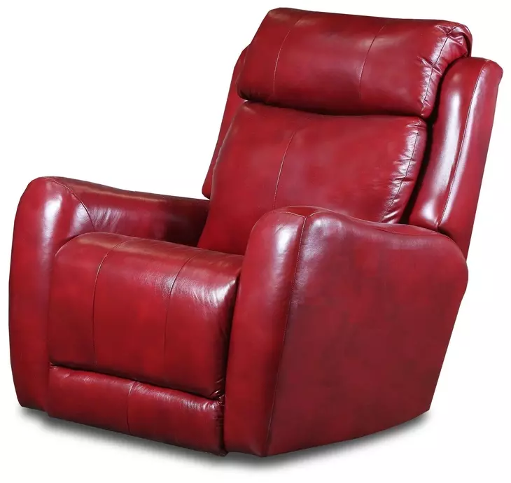 View Point Crimson Leather Rocker Power Recliner with Power Headrest and USB Charging