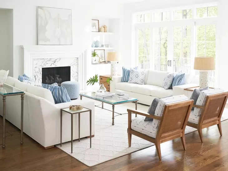 Shaws Cove White Upholstered 106" Sofa