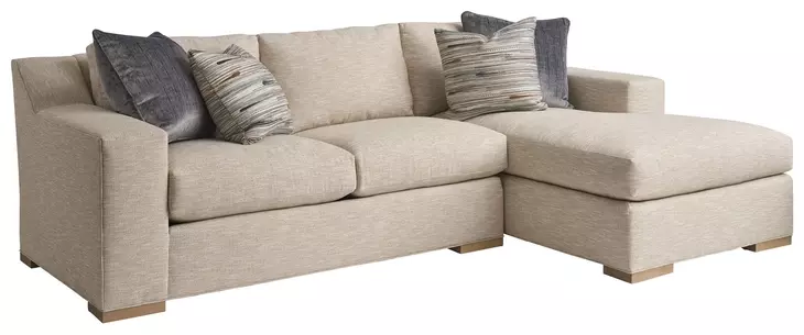 Shaws Cove Brown 2 Piece Modular Sectional with Pillows by Barclay Butera