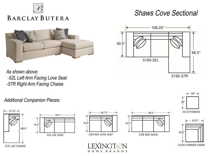 Shaws Cove Brown 2 Piece Modular Sectional with Pillows by Barclay Butera