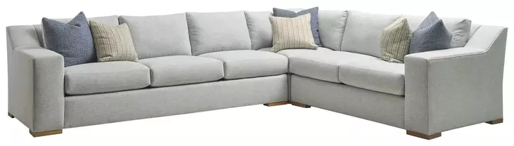 Shaws Cove Blue 3 Piece Modular Sectional with Pillows by Barclay Butera