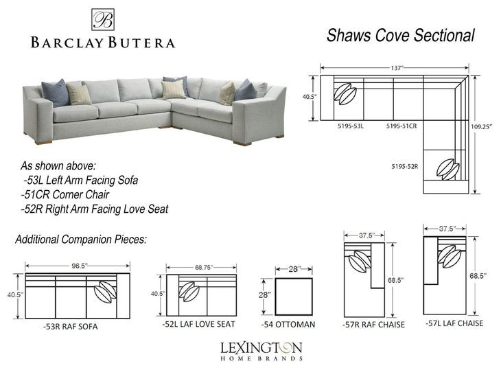 Shaws Cove Blue 3 Piece Modular Sectional with Pillows by Barclay Butera