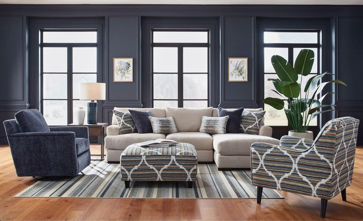 Nathan Porcelain Blue Upholstered Swivel Glider Chair