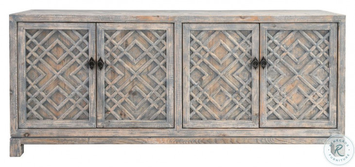 Antigua Distressed Blue 4 Drawer Sideboard