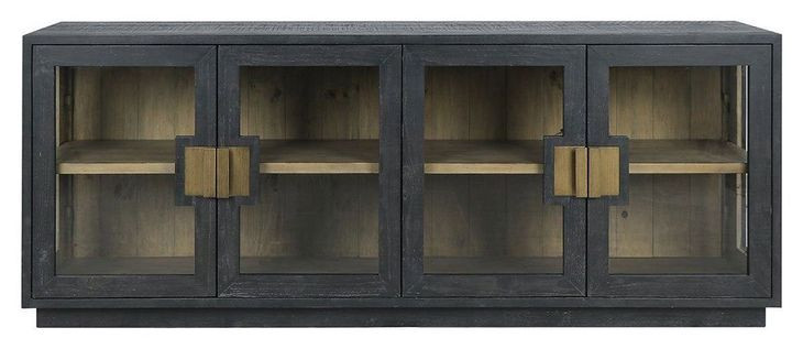 Larson Carbon Black 4 Glass Door Buffet