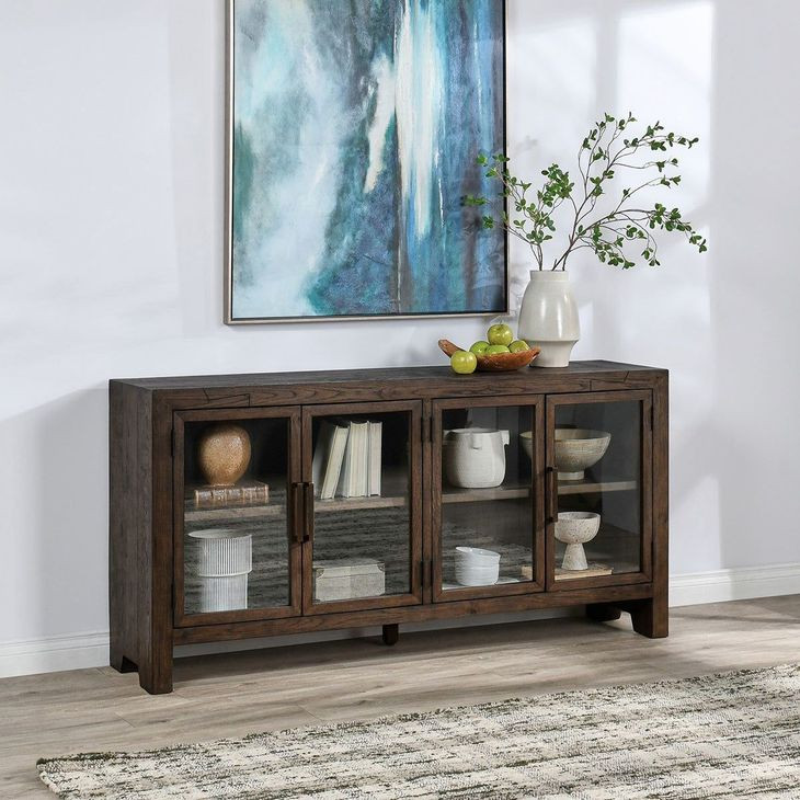 Troy Suede Brown 4 Door Buffet