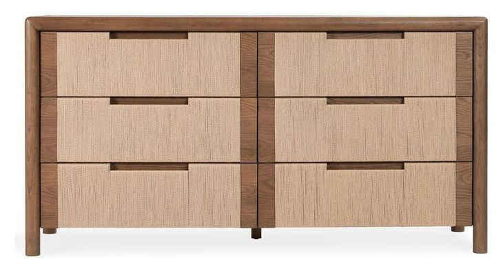 Corda Nut Brown and Natural 6 Drawer Dresser