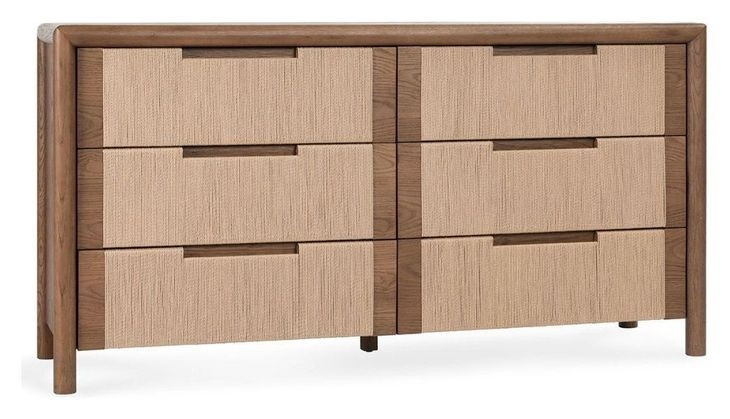 Corda Nut Brown and Natural 6 Drawer Dresser