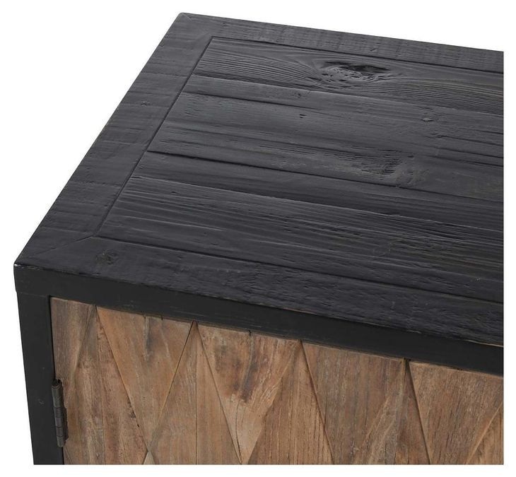 Anton Black and Natural 4 Door Accent Cabinet