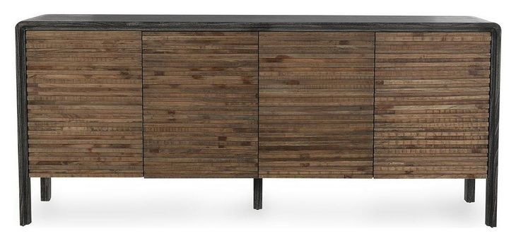 Elodie Black and Natural 4 Door Buffet