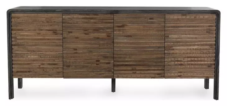 Elodie Black and Natural 4 Door Buffet