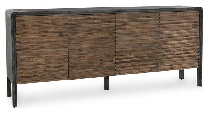 Elodie Black and Natural 4 Door Buffet