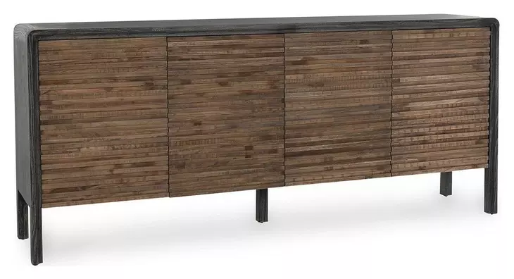 Elodie Black and Natural 4 Door Buffet