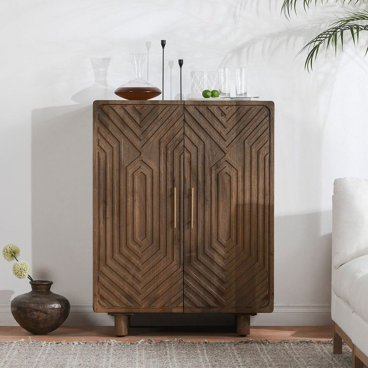Holmes Artisan Brown 2 Door Bar Cabinet