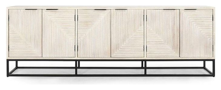 Flint Coastal White 6 Door Buffet