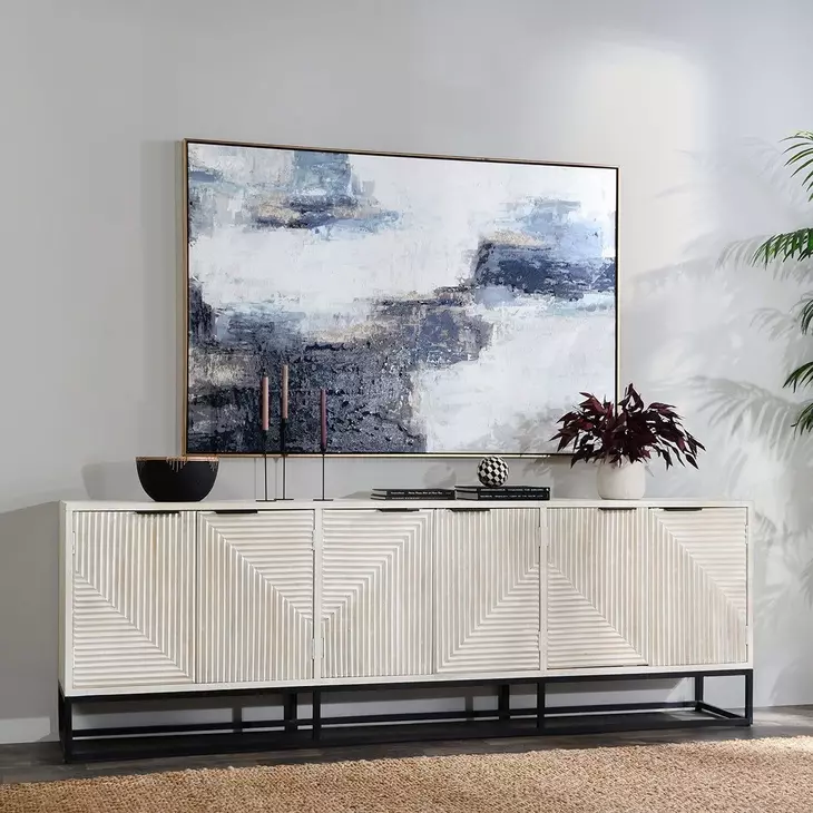 Flint Coastal White 6 Door Buffet