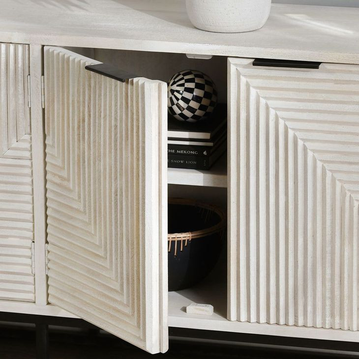 Flint Coastal White 6 Door Buffet