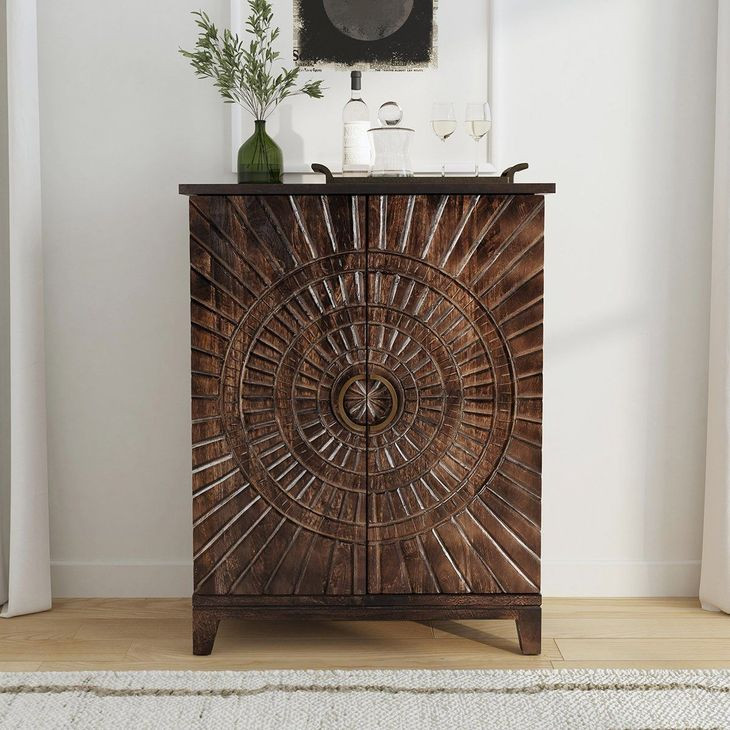 Vivienne Bark Brown 2 Door Bar Cabinet