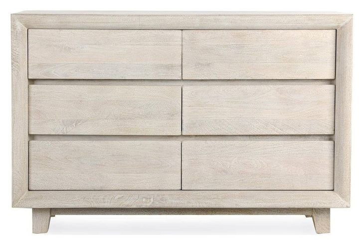 Reece Seashell White 6 Drawer Dresser